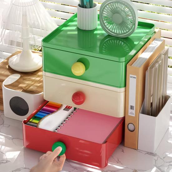 Storage Box Large Capacity Plastic Storage Box with Pull-Out Drawer Organizer for Hair Accessories Jewelry Sundries