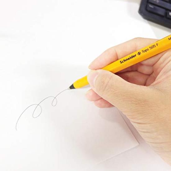 Schneider TOPS505 F Fine Point Black Ballpoint Authentic Pen, 50-Piece Set, TP150501FBK50,