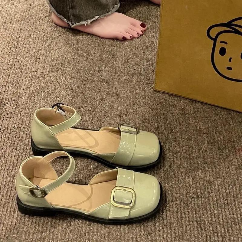 Fashion Closed Sandals for Women Mary Jen Woman Shoes on Offer Anti Slip Hot Shoe Comfortable and Elegant Vip 2025 Luxury Korea Sandal
