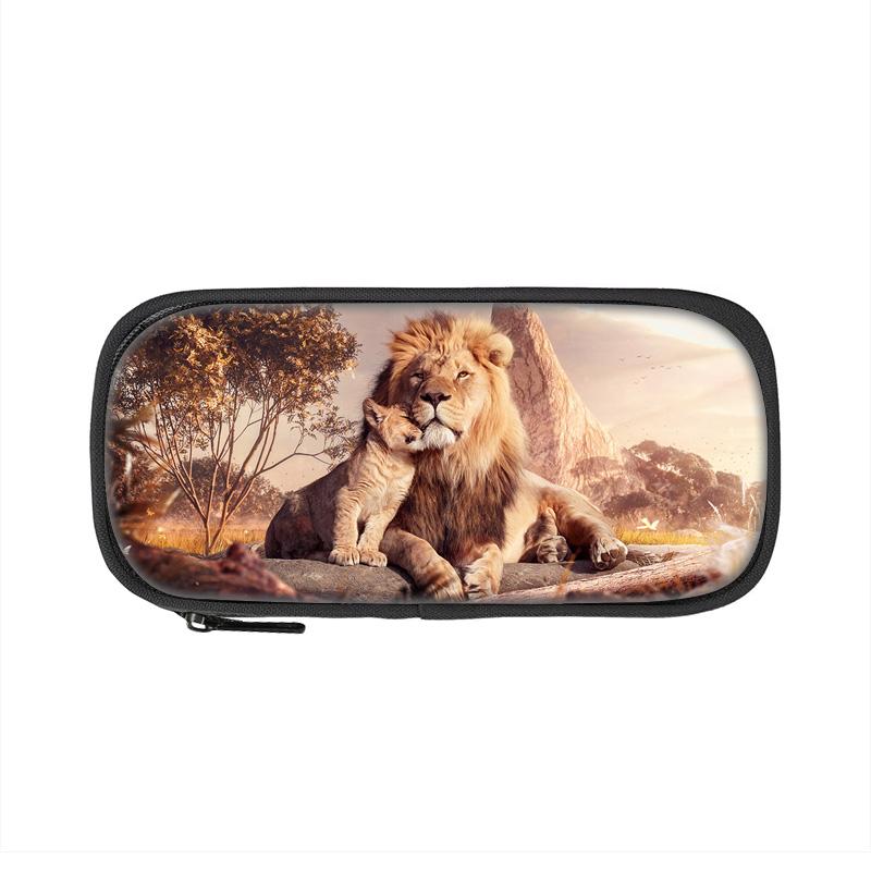 Trousse à crayons lion polyvalente dessin animé grande capacité article populaire, meilleur cadeau pour garçons et filles pour les anniversaires scolaires