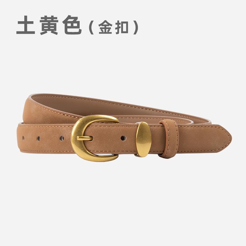 Four Seasons Available New Retro Matte Genuine Leather Women'S Belt Leather Paired With Jeans Casual Pants Decorative Versatile Belt