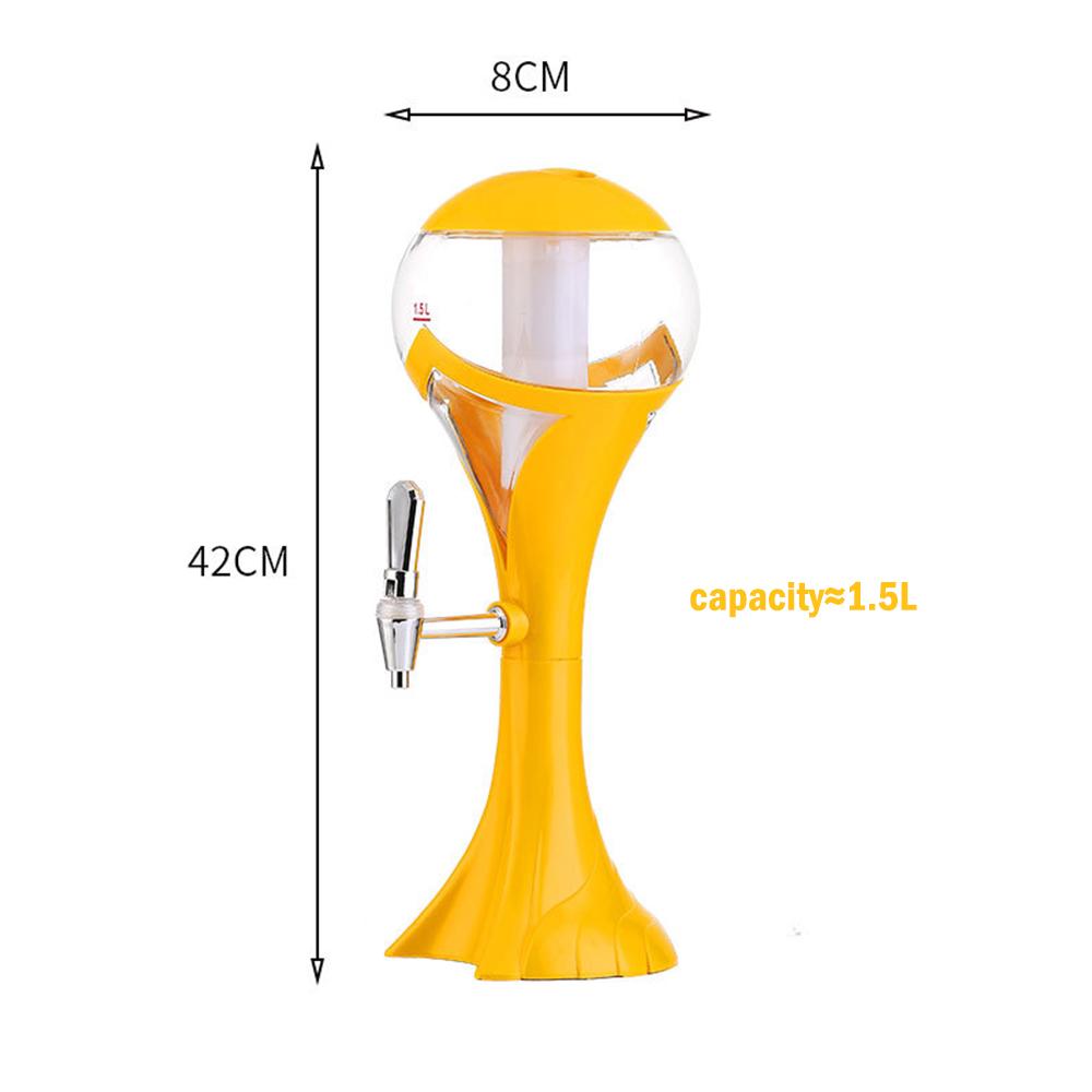 

Luminous wine cannon with icicle, Fruit juice beverage draft beer wine dispenser, KTV Bar beer tower, wine pot, 1.5L жёлтый