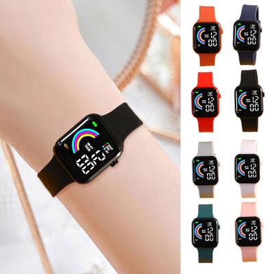 Elektronische Uhr, digitale Anzeige, Tastensteuerung, quadratisches Zifferblatt, verstellbare LED, präzise Zeit, tragbare Teenager, Studenten, digitale Armbanduhr, tägliches Zubehör