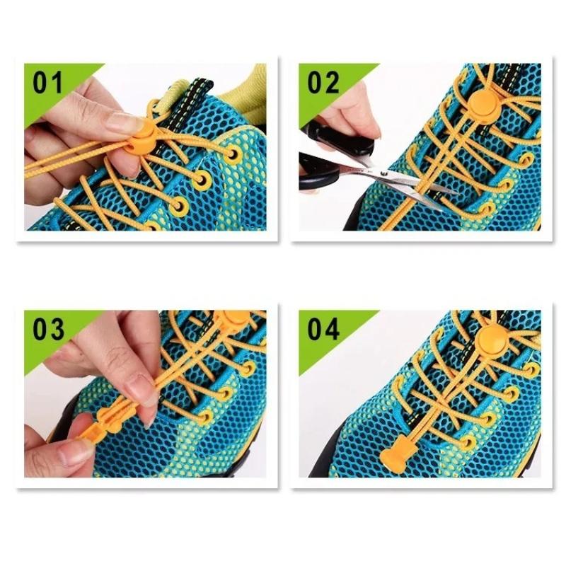 1 Paar No-Tie-Schnürsenkel Schnellverschluss Schnürsenkel ohne Binden Elastische Schnürsenkel für Sneaker Kinder Erwachsene Stiefel Schnürsenkel für Schuhe