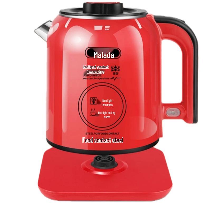 Festive Red 2.5L Electric Kettle with Detachable Lid & Auto Power-Off