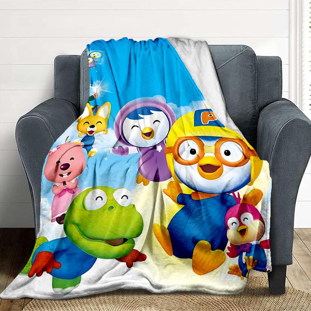 Pororo World Flannel Blanket Throw Blanket Soft Warm Sofa Bed Camping Home Decor Unique Christmas Gift C926543