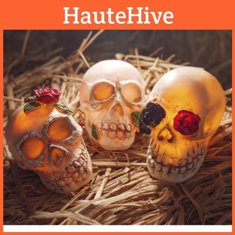 Halloween Rose Skull Model Ornament Small Night Light For Decoration Room