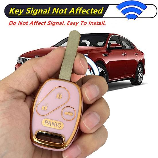Keyless Entry Systems for Honda Key Fob Cover Fits for Honda 2003-2012 Accord 2006-2013 Civic EX 2009-2015 Pilot 2005-2006 CR-V Remote Smart Key