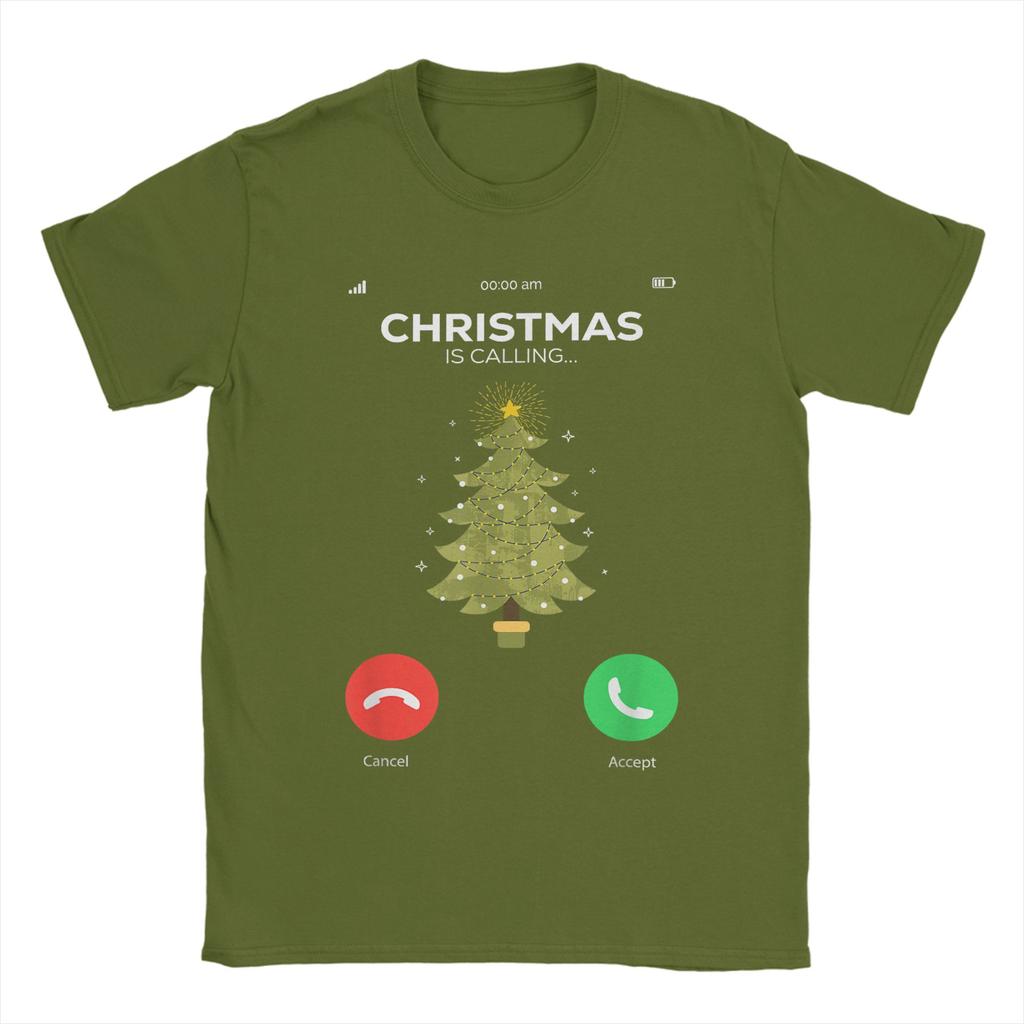 Weihnachten ruft Weihnachts-Pyjama Lustiger Weihnachtsbaum Herren T-Shirts Lustige T-Shirts Kurzarm O-Ausschnitt T-Shirts Sommer Tops