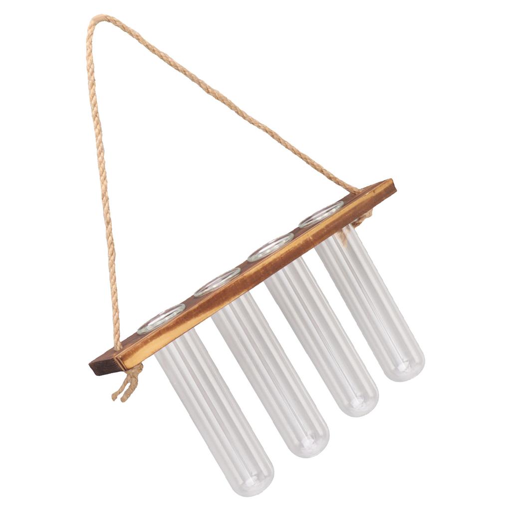 1 Våning 4 Hål Växtförökningsstation Vägghängande Växtterrarium Med Träställ Mini Test