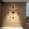 Modern 3D Silent Adhesive Wall Clock 120 Cm Black Wall Clock