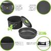 Camping Cooking Utensil Set Food-grade Hard Aluminum Heat-resistant Direct Flame Compatible Outdoor Kettle Frying Pan Pot Foldable Lightweight Storage