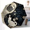 1 Stück Schwarz-Weiß-Katze Ying Yang Katze Automatisches Öffnungs- und Schließschirm - Leichtes 3-fach faltbares Design, Geeignet für Fans, Reisen, Täglichen Gebrauch - Von