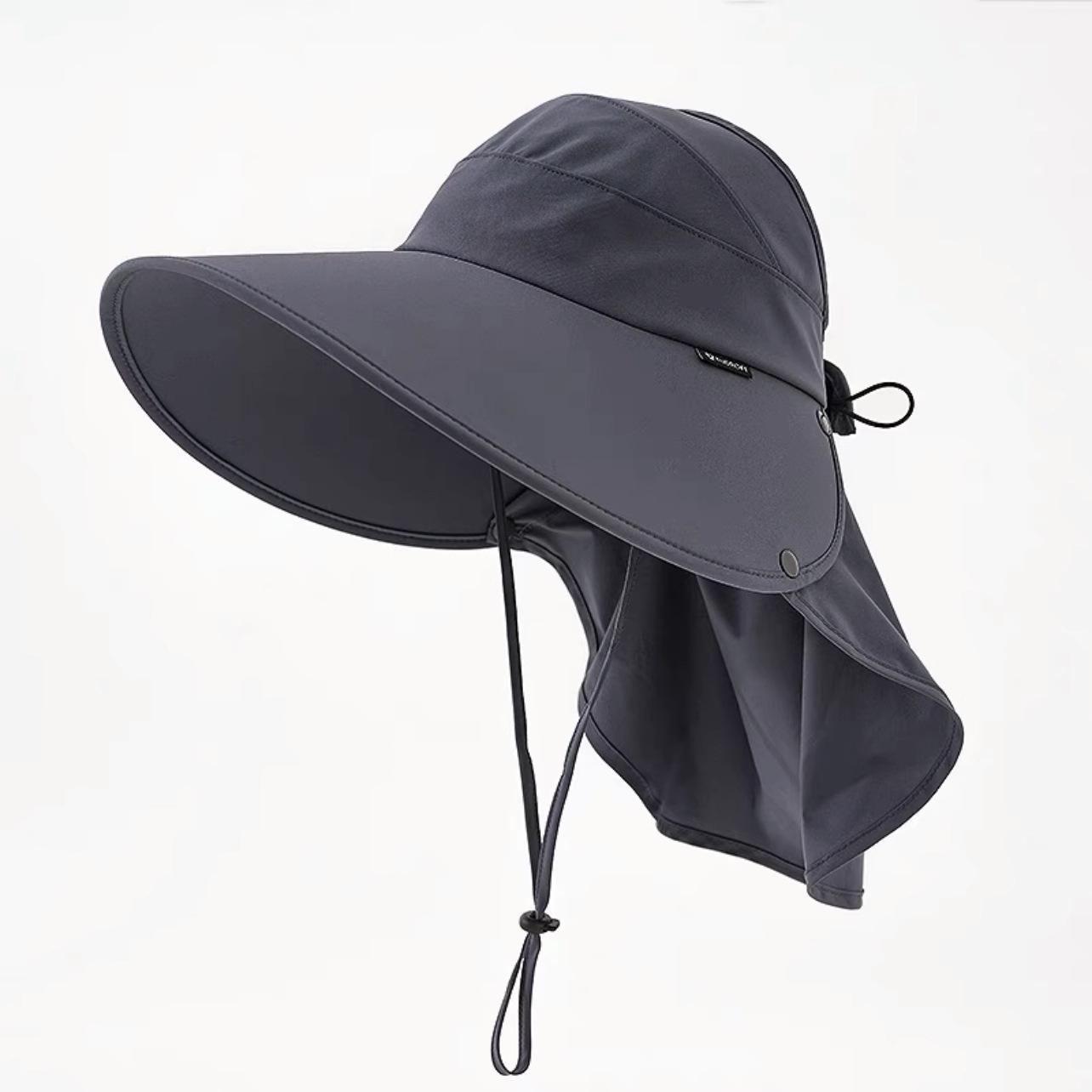 

Жіночий сонцезахисний капелюх з широкими полями та відкритим верхом для їзди на велосипеді та активного відпочинку One Size (54-59cm) темно-сірий