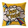 Cotton Linen Throw Pillow Cover American Pop Art Cushion Cover Pow Bang Wow Love Pineapple Modern Decorative Sofa Cushion Covers