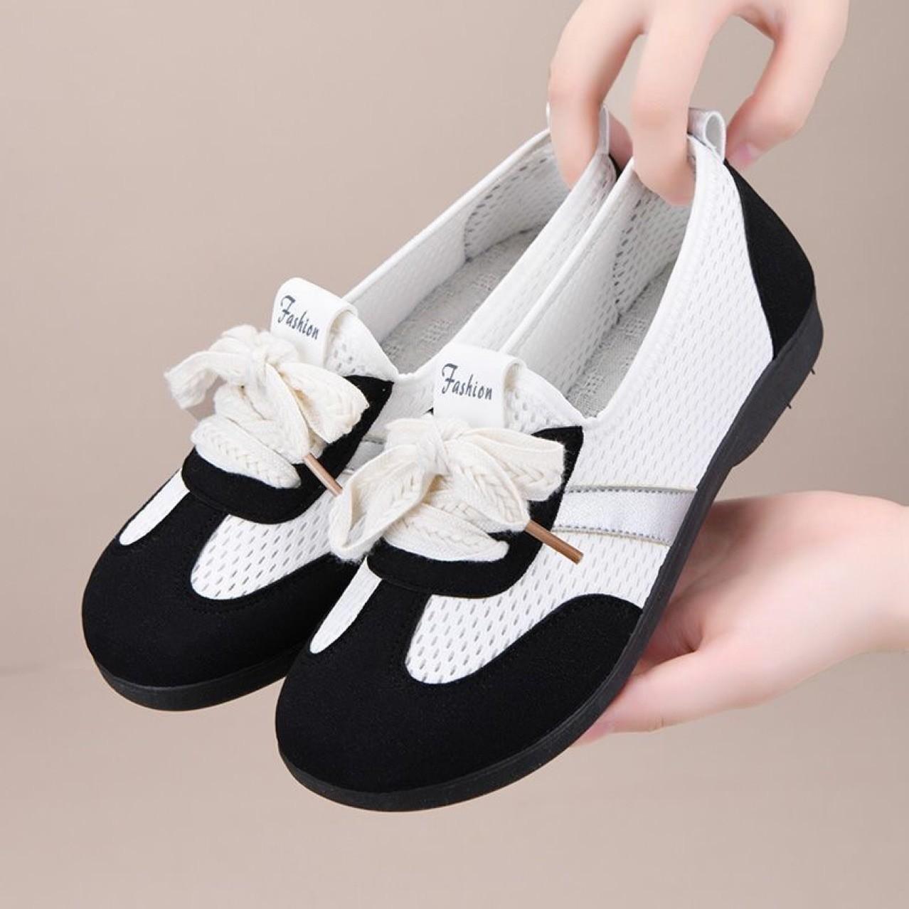 

Fashion Wholesale Women s Mesh Shoes Summer 2025 Casual Sneaker Lightweight Soft Bottom on-slip Net Shoes Fashion Nude Shoes Mix Orders 40 чёрный