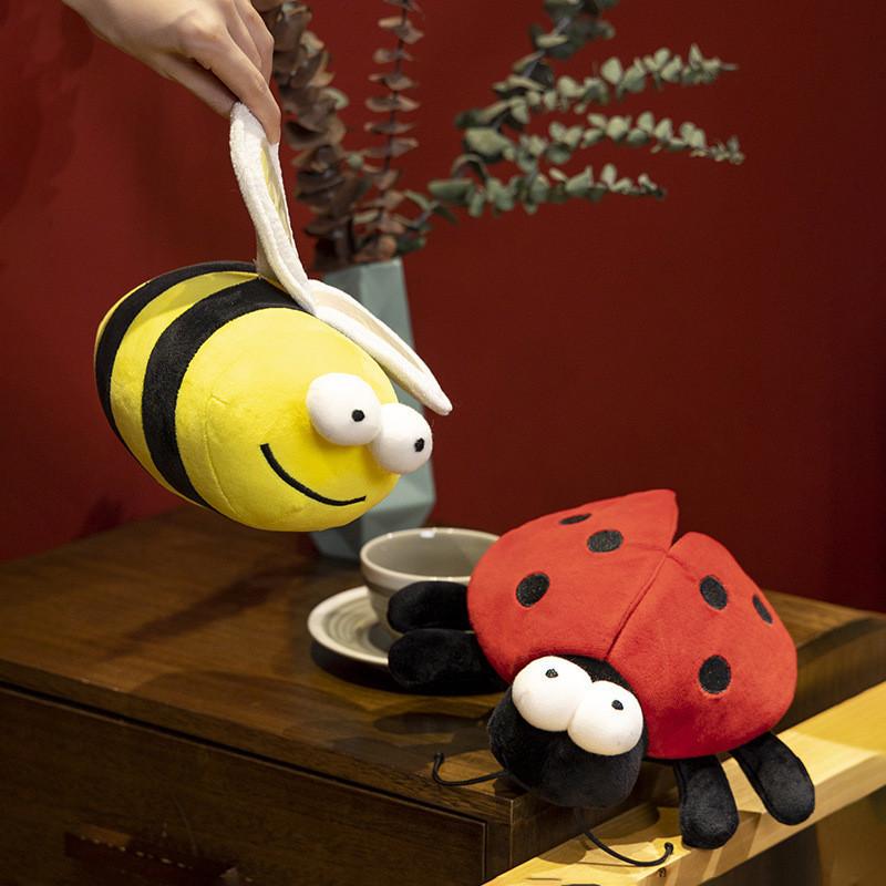 Plush Bee Ladybird Toy Insect Stuffed Doll Kids Gift Home Decoration Bedroom