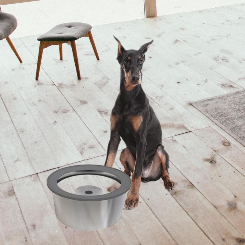 Ciotola per animali domestici in acciaio inossidabile ad alta capacità, anti-ribaltamento, antiruggine, distributore d'acqua per cani di grossa taglia, per bere lentamente