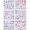 1 Set Valentines Liebesbrief Blume für Nägel Inschriften Nail Art Dekoration Nagel Wasser Aufkleber