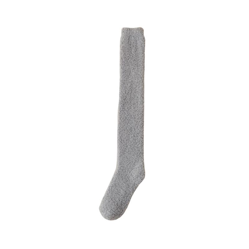 1 Pair Men Thickened Over The Knee Long Socks Breathable Warm Sweat-Absorbent Soft Women Sock Coral Fleece Knee-High Stockings