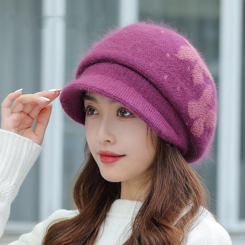 Nuovo berretto invernale cappello a maglia cappello femminile caldo cappello  da esterno a tesa corta cappello di lana caldo a freddo cappello di buckeat  acquista in modo economico — spedizione gratuita, recensioni
