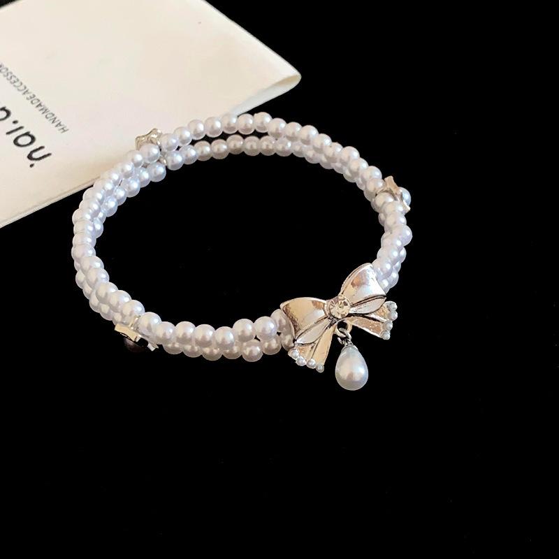 French temperament cold wind zircon star pearl bracelet light luxury bracelet sweet versatile jewelry
