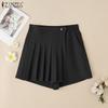 ZANZEA Women Summer Elastic Waist Loose Casual Short Pants