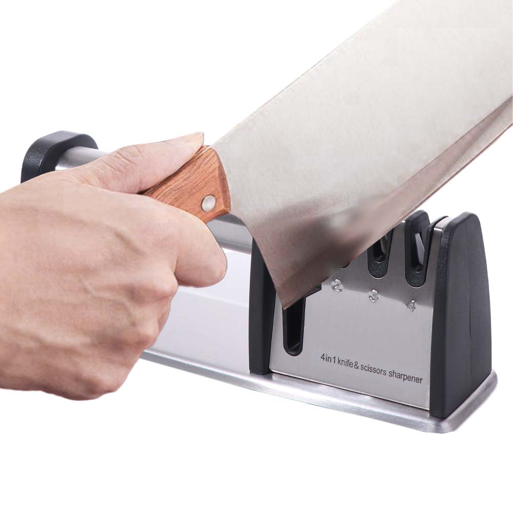 Professional Kitchen Sharpening Stone Manual Whetstone Kitchen Gadgets 4 In 1 Sharpener Restaurant