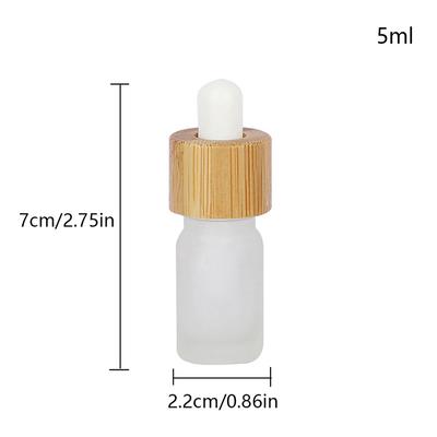 Leere Glas-Tropfflaschen, Augenpipette, Holz-Bambus-Deckel, ätherische Öle, 5–100 ml