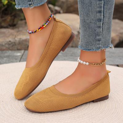 Shallow Mouth Fly-woven Single Shoes for Women's Spring and Autumn New Round Head Low Heel Comfortable Casual Shoes for Women