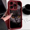 LZ3 Black Cat Green Eyes Silicone Phone Case for iPhone 11 13 14 15 16 Pro Max 7 8 16 Plus 12 Mini XS Max XR Shockproof Back Cover