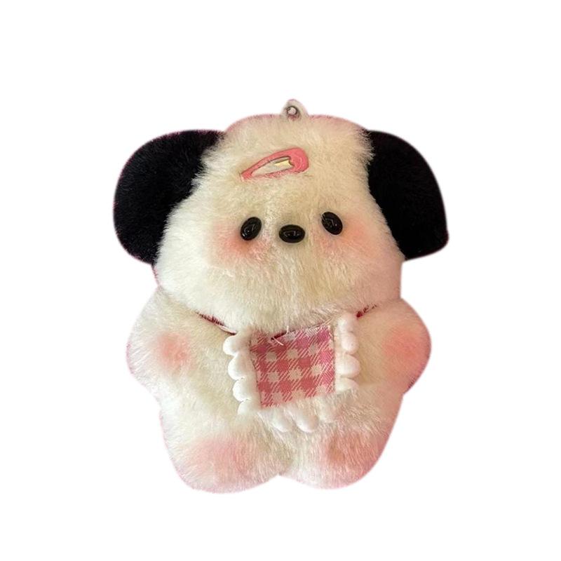 Handmade DIY Bib Rabbit Doll Homemade Material Bag Sewed Plush Bunny Pendant That Will Squeak