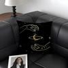 C-Celestial H-Hands Art Print Cushion Cover Natural Linen Organic Fabric Double-Sided Printing Sofa Home Decor Gift Pillow Case