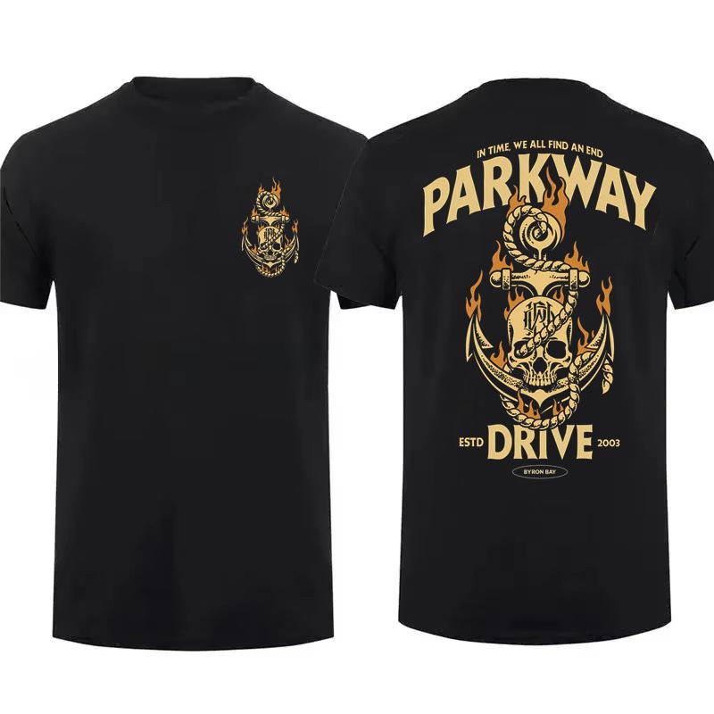 2026 Summer New Fashion Mens T Shirt Doublesided Vice Grip Black By Parkway Drive Oversized Graphic Youth Cloth Streetwear Tee