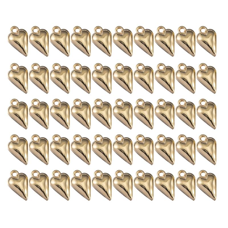 Pack of 50 Elegant Heart Shaped Pendants for Jewelry Crafting Two Color for Various Occasions