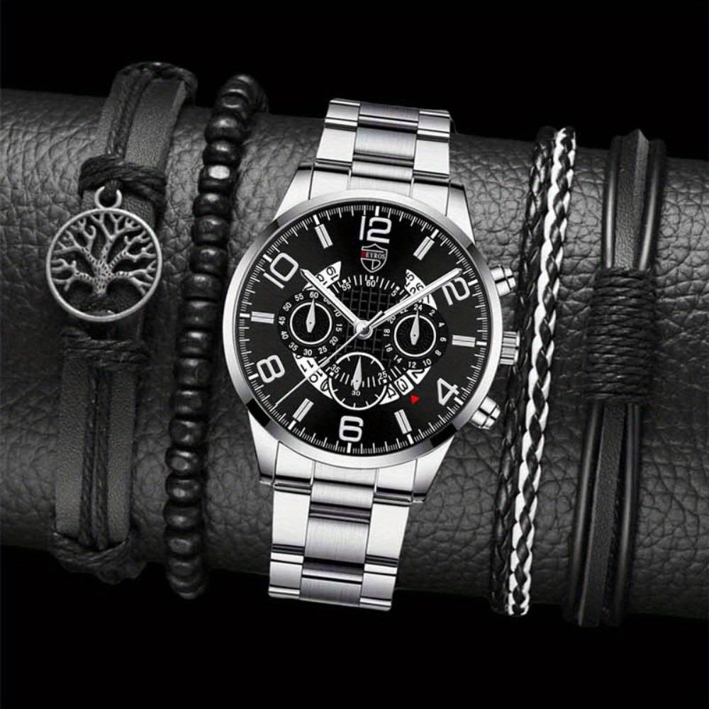 5-Piece Set Men S Watch Casual Business Men S Watch watch+bracelet+bracelet+bracelet+bracelet
