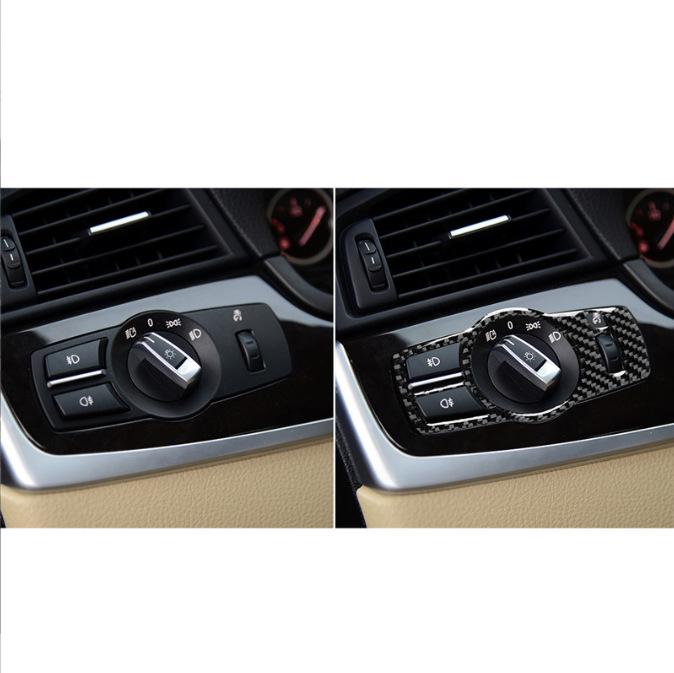 BMW 5-serie F10F18 Dekorram för strålkastarbrytare i kolfiber