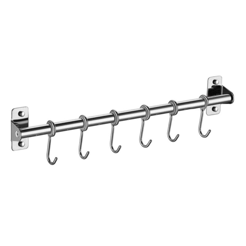 Wall Mounted Utensil Rack Stainless Steel Hanging Kitchen Rail with 6810 Removable Hooks Hanger Organizer 3190₽