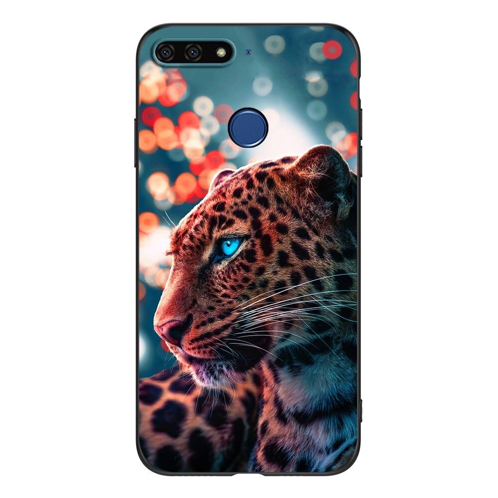 For Honor 7C 5.7 Inch Case Soft Back Cover Phone Case For Huawei Honor 7c Aum-L41 Silicon Black Tpu Case Lion Wolf Tiger Dragon