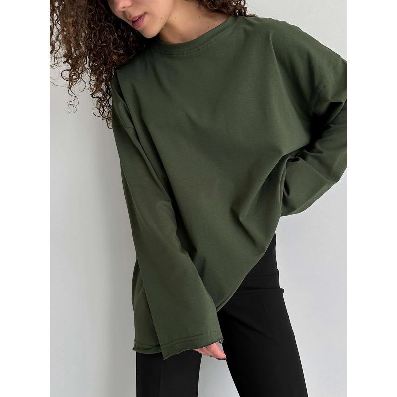 

Women s Stretch Long-sleeved T-shirt L армія зелений колір