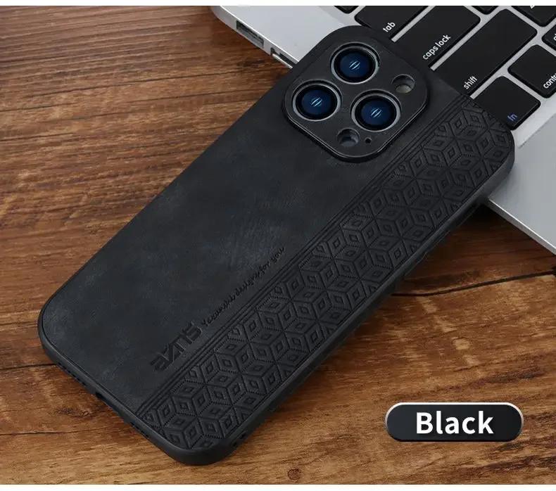 Luxury Leather Business Phone Case for iPhone 16 15 11 13 12 14 Pro Max Plus 13 12 Mini X XR XS 8 7 Plus Shockproof Soft Cover