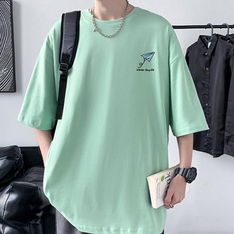 Paper Plane Mens Oversized Drop Shoulder T-Shirt 100% Cotton Streetwear Tee