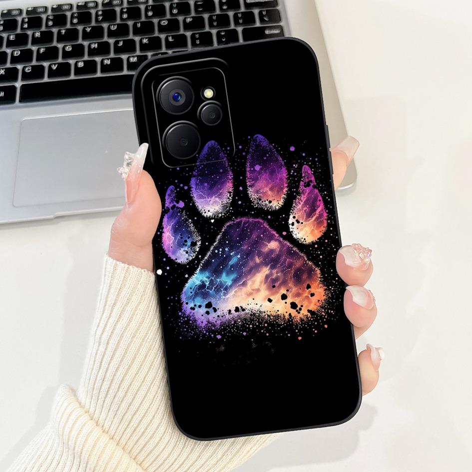 For Realme 9i Case Cool Fashion Flower Marble Sunset Soft Liquid Silicone Lens Protective Cover For Realme 9i 5G Realme9i Bumper