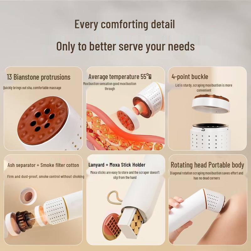 Aixutang S2 Pro Red Bianstone Moxibustion Massager