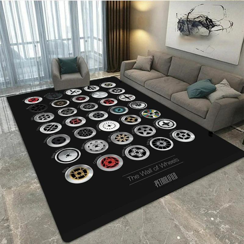 3D BBS Racing Printed Decorative Carpets Non Slip Rugs for Bedroom Kitchen Decor Home Hallway Balcony Floor Mat Soft Doormats