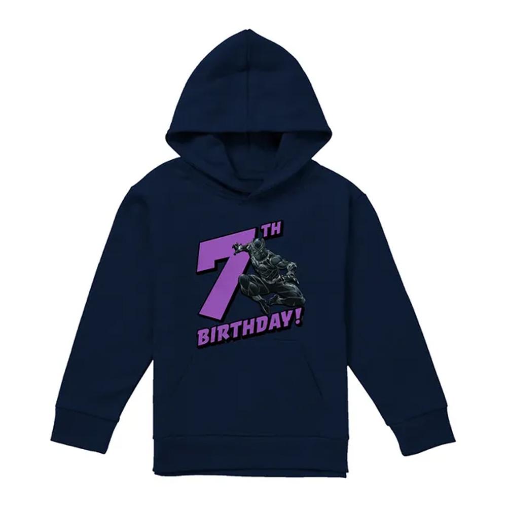 Black Panther Childrens/Kids 7th Birthday Hoodie