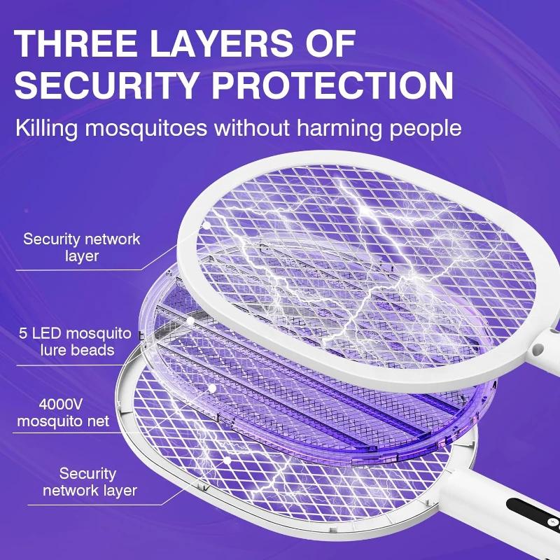 Dobíjecí elektrická plácačka na komáry, Odnímatelná plácačka na komáry, Pro vnitřní a venkovní nádvoří, Hubič komárů