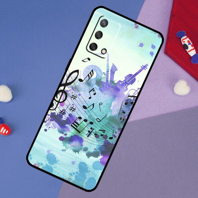 Musical Music Note Case For Oppo A6 Pro A5 A18 A38 A58 A78 A98 A54 A74 A94 A17 A57 A80 A60 A40 A96 A76 A16 A15