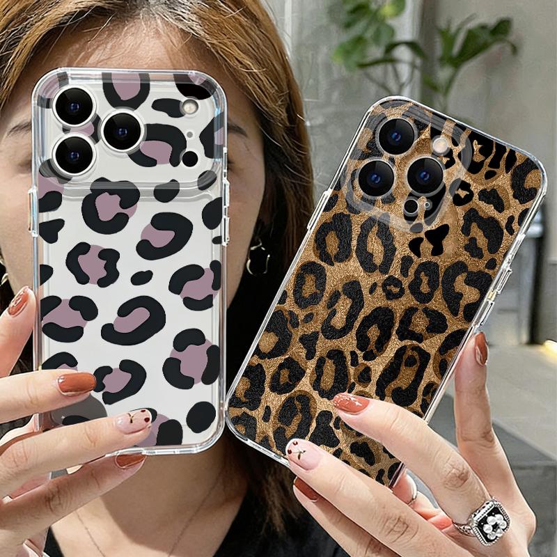 Leopard Print Phone Case For iPhone 17 Pro Max Coque iPhone 16 15 14 13 Pro Max 11 Clear TPU Silicone Soft Cover