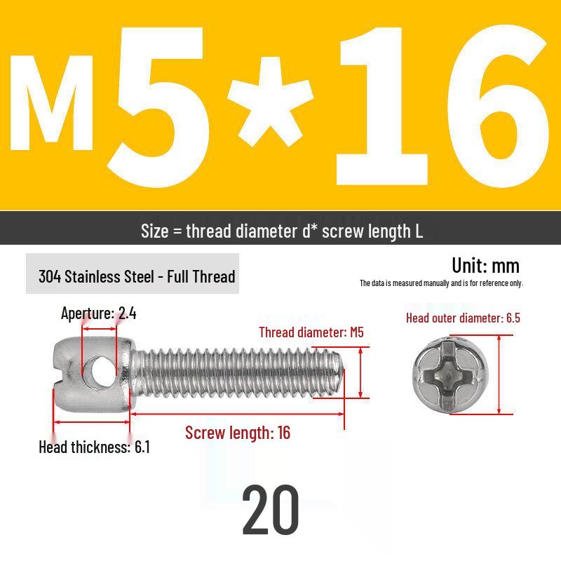 304 Stainless Steel Lead Seal Galvanized Meter Screw with Cross Hole